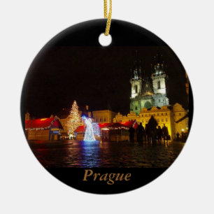 Prag-Weihnachtsnacht-Reise-Schmuck Keramik Ornament