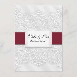 Prägeartige Spitze-tiefrote Einladung
