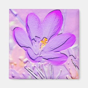 Prägeartiger lila Krokus Magnet