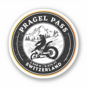 Pragel Pass Schweizer Alpen Motorradtour Aufkleber