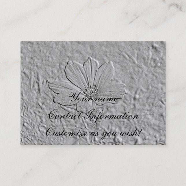 Prägen Sie Blick-Kosmos-Blumen-Karte Visitenkarte (Vorderseite)