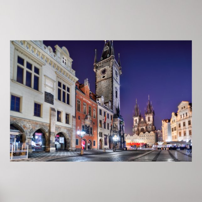 Prager Altstädter Ring, Uhrturmplakat Poster (Vorne)