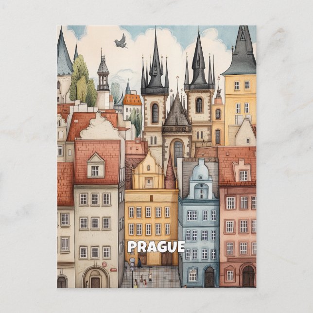 Prager Architektur Postkarte (Vorderseite)