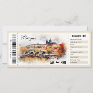 Prager Boarding-Pass-Geschenk Einladung