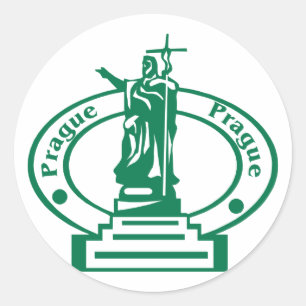 Prager Briefmarke Runder Aufkleber