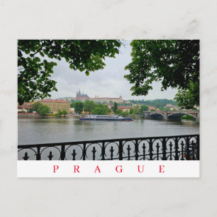 Prager Burg und Blick auf den Fluss Postkarte