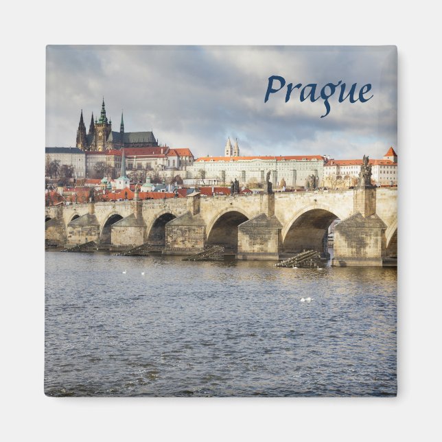 Prager Burg und Souvenir-Foto der Karlsbrücke Magnet (Vorne)