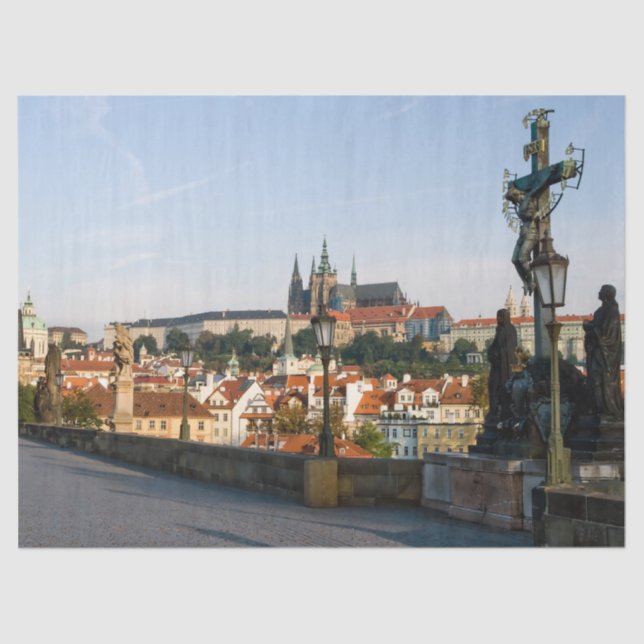 Prager Burgblick von der Karlsbrücke, Tschechien R Seidenpapier (Vorderseite)