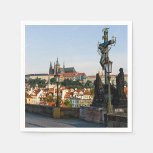 Prager Burgblick von der Karlsbrücke, Tschechien R Serviette