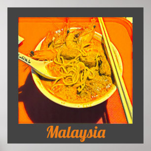 Prager Laksa Feinschmecker Malaysia Asiatische Rei Poster