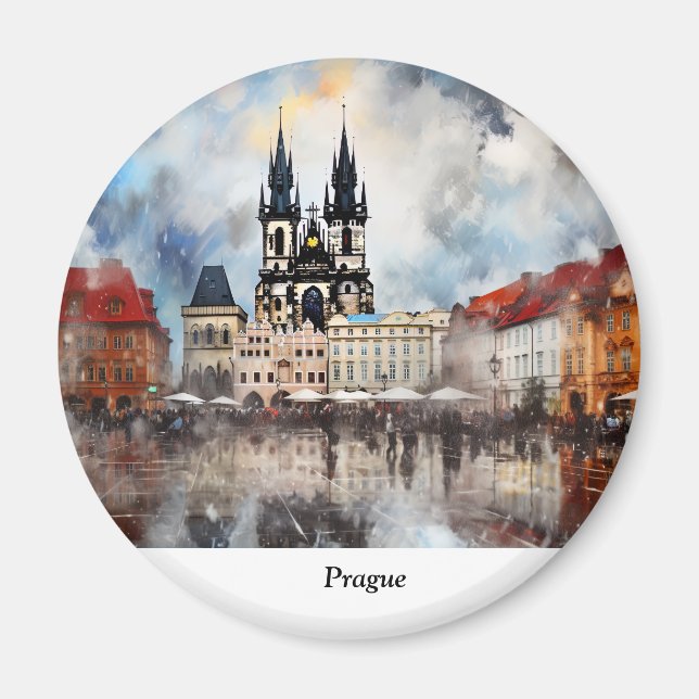 Prager Nacht in tschechischer Magnet (Vorne)