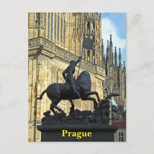 Prager Statue Postkarte (Vorderseite)