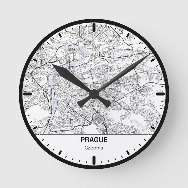 Prager Uhr Stadt Linienkunst (Vorderseite)