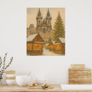 Prager Weihnachtspostkarte Holiday Art Poster