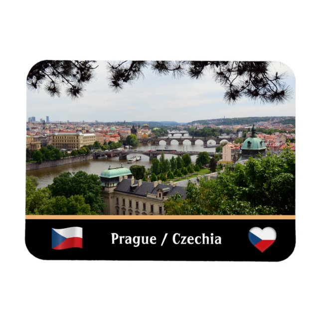 Prague Bridges & River Vltava / Tschechien Magnet (Horizontal)