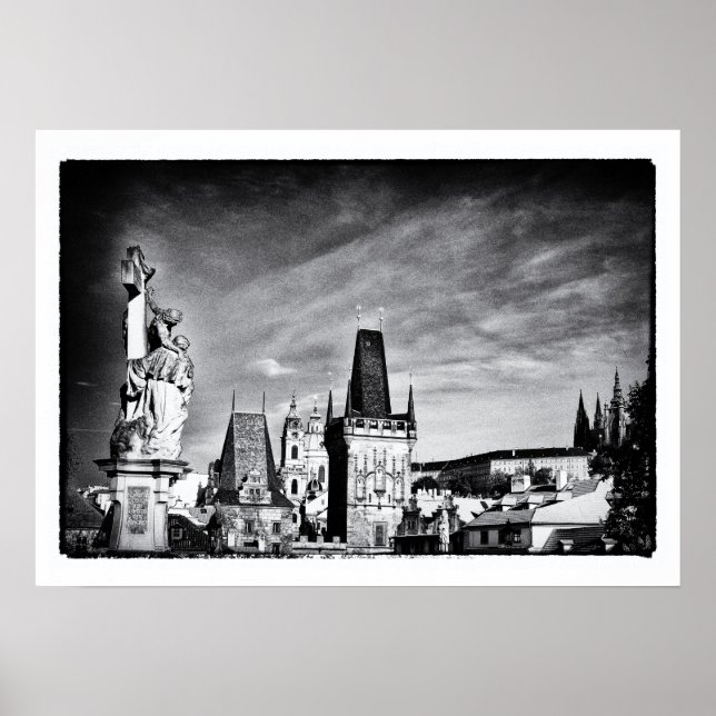 Prague & Charles Bridge Tower /Tschechien Poster (Vorne)