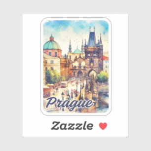 Prague Charles Bridge Tschechische Republik Wasser Aufkleber
