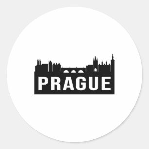 Prague City Cityscape Skyline Reisen Funny Gift Runder Aufkleber