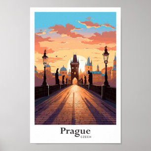 Prague Czech Art Vintage Reisevorführung Poster
