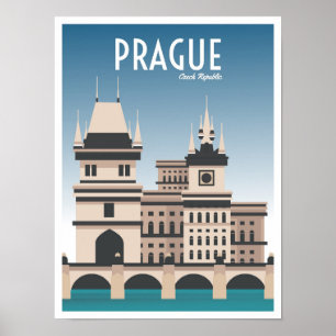 Prague Czech Art Vintage Reisevorführung Poster