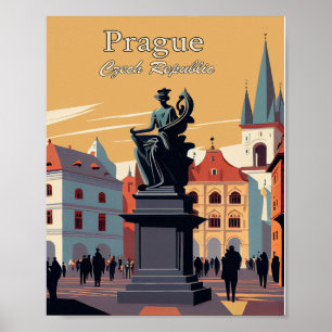 Prague Czech Republic Minimalist art Poster