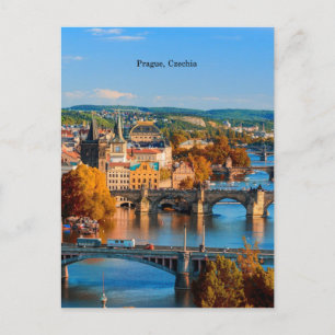 Prague Czechia Bridges Postkarte
