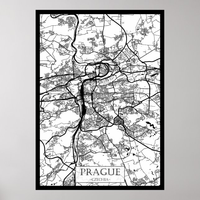 Prague Czechia City Map Poster (Vorne)