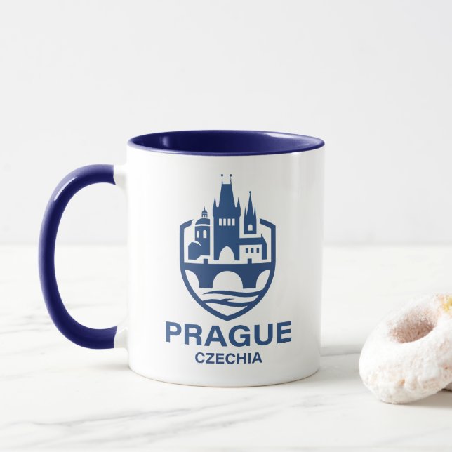 Prague Czechia Europe Tasse (Mit Donut)