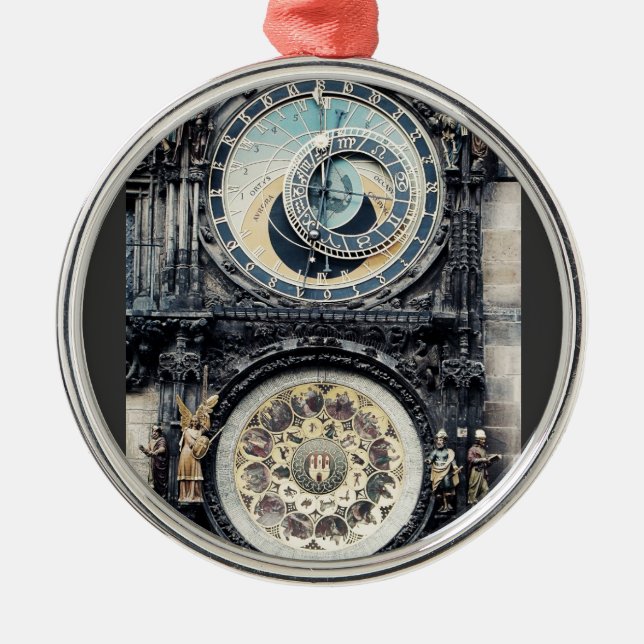 Prague Orloj Silbernes Ornament (Vorne)
