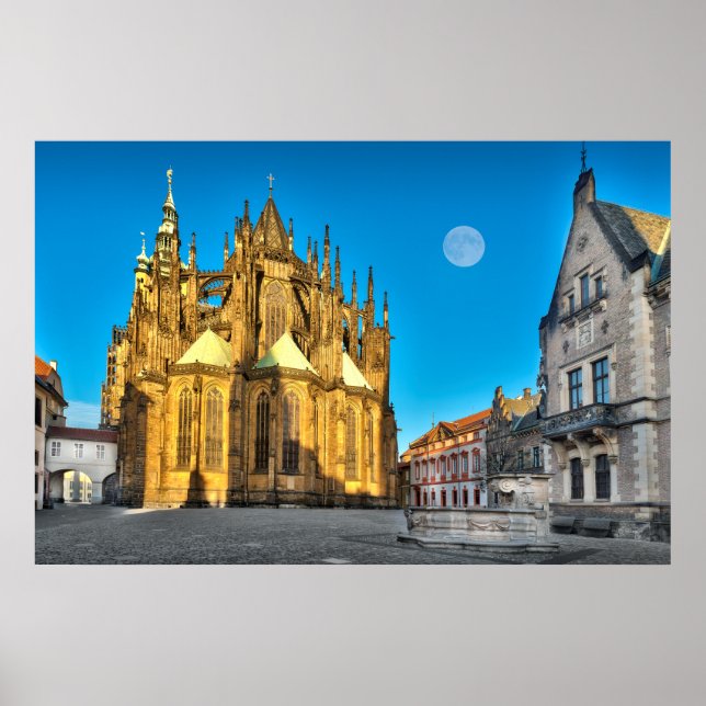 Prague St. Vitus Cathedral Morning Poster (Vorne)