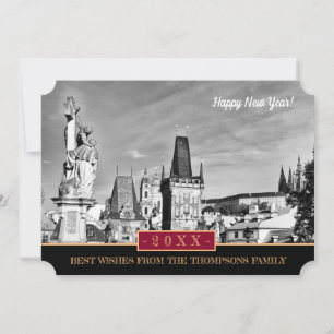 Prague Towers & Happy New Year! Karte/Praha Feiertagskarte