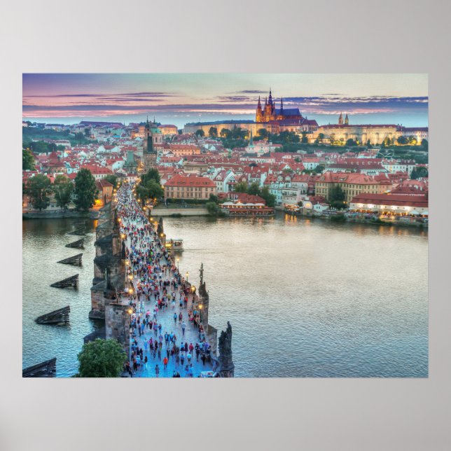 Prague Tschechische Republik Charles Bridge Travel Poster (Vorne)