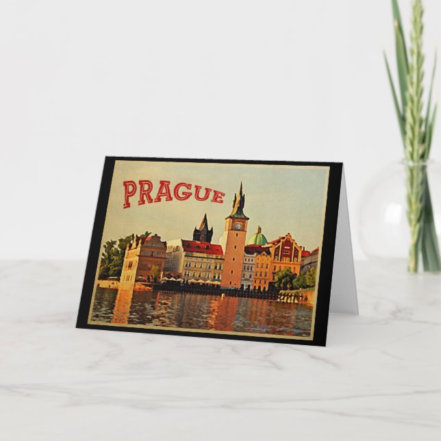 Prague Vintage Travel Karte (Vorderseite)