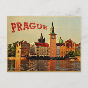 Prague Vintage Travel Postkarte