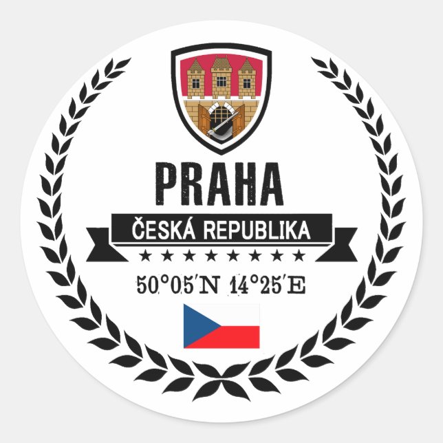Praha Runder Aufkleber (Vorderseite)