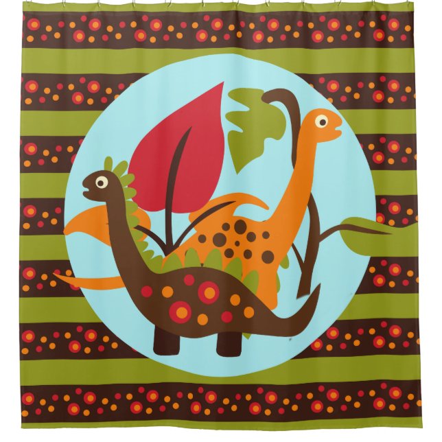 Prähistorische Dinosaurier Duschvorhang (Vorderseite)