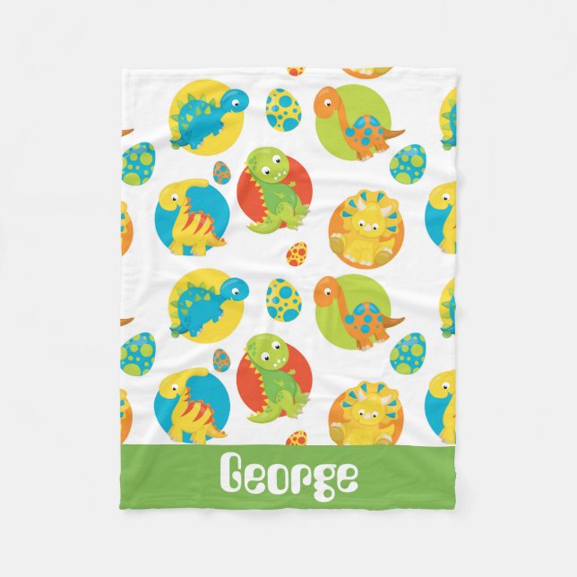 Prähistorische Dinosaurier-Muster Babydecke Fleecedecke (Vorderseite)
