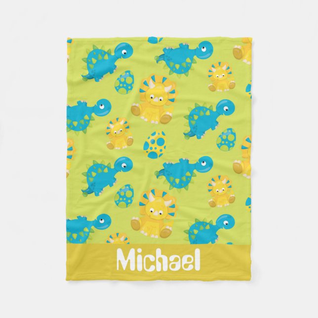 Prähistorische Dinosauriermuster Babydecke Fleecedecke (Vorderseite)