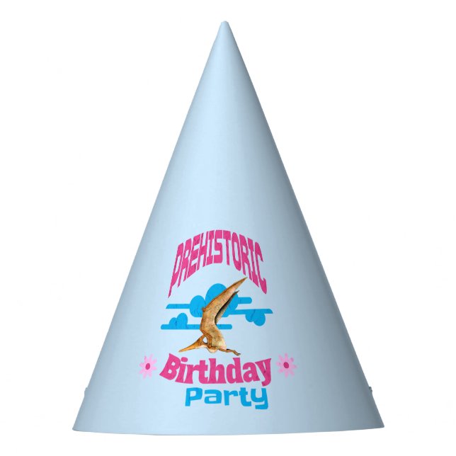Prähistorische Geburtstagsfeier Lustiger Pterodact Partyhütchen (Vorderseite)