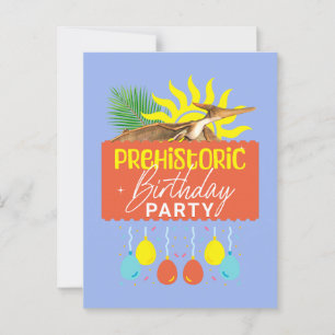 Prähistorische Geburtstagsfeier Pterodactyl Dino Postkarte