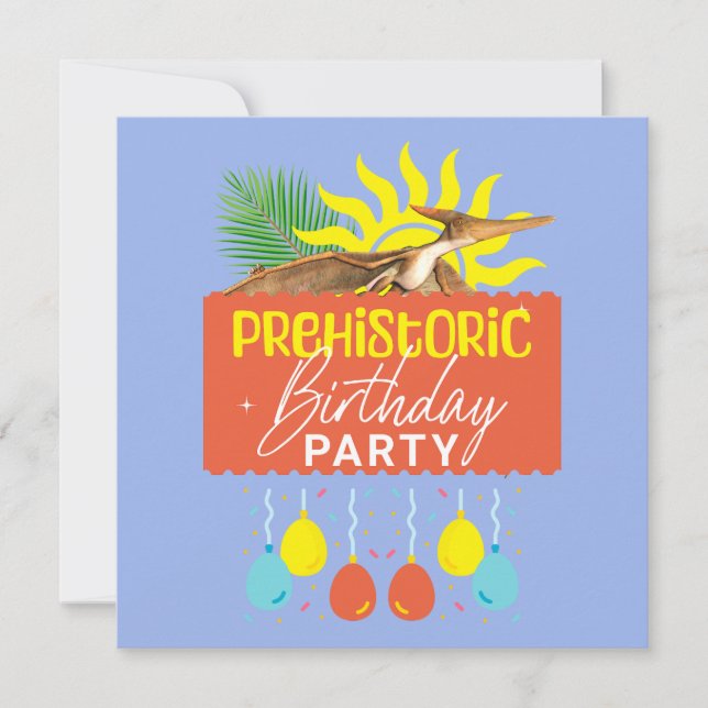 Prähistorische Geburtstagspartei Pterodactyl Dino (Vorderseite)