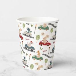 Prähistorische Gruppen von farbenfrohen Dinosaurie Pappbecher