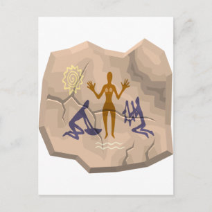 Prähistorische Höhle Zeichnend Frauen und Diener Postkarte