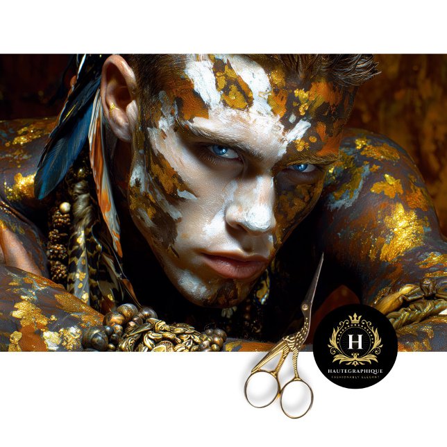 Prähistorische Stammeskrieger Golden Earth bemalt Seidenpapier (Von Creator hochgeladen)