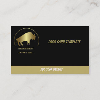 Prähistorische Tiere Logo Gold Buffalo Visitenkarte