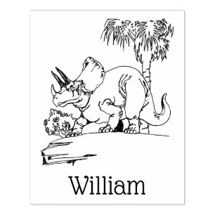 Prähistorische Triceratops Dinosauriername Gummistempel