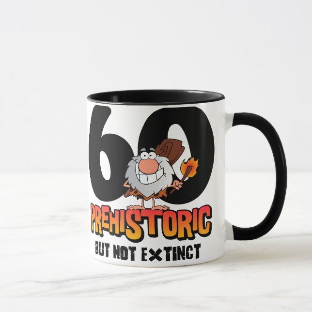 Prähistorischer 60. Geburtstag Tasse (Rechts)