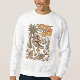Prähistorischer Dinosaurier-Fossil-Schädel Vintage Sweatshirt