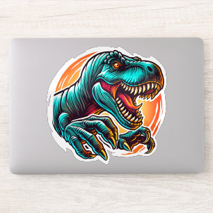 Prähistorischer epischer Dino-Angriff T-Rex Aufkleber