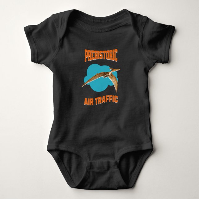 Prähistorischer Flugverkehr Pterodaktylus Pilot Hu Baby Strampler (Vorderseite)